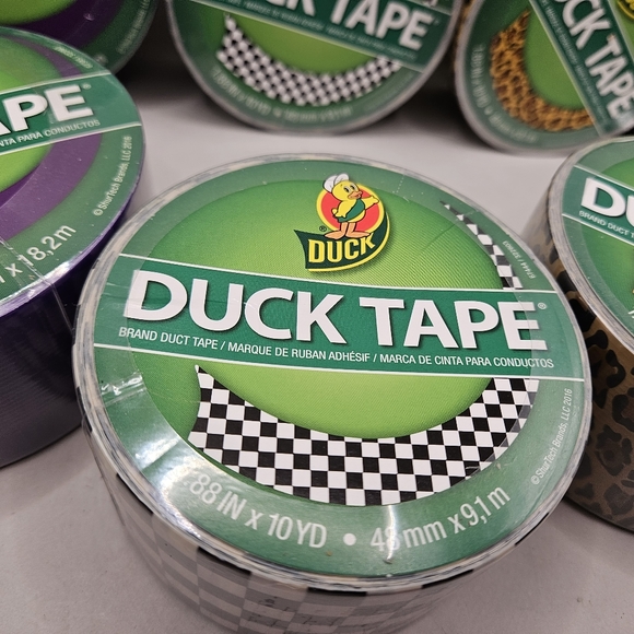 Duck Tape Colored Duct Tape Purple Green Checkerboard Leopard 1.88" by 10 And 20 - Picture 3 of 7